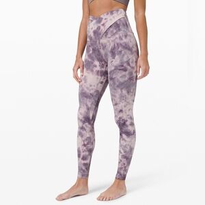 Lululemon Align Pant 28"Criss Cross Waist Size 10 Diamond Dye Pink Purple